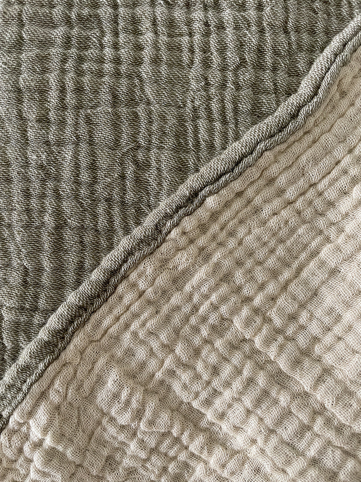 Olive Green Turkish Cotton Gauze Cuddle Blanket