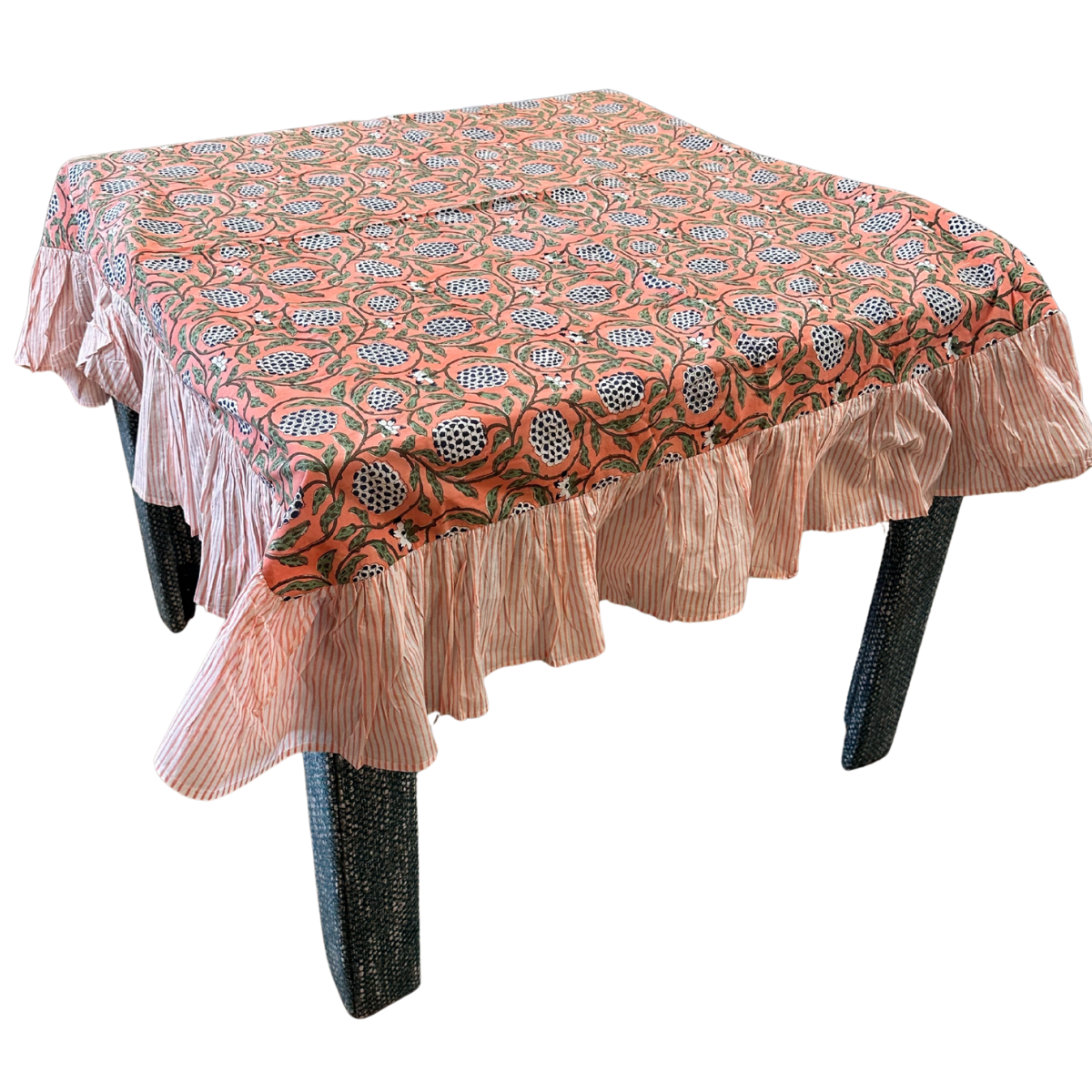 Pink Ruffled Table Cloth