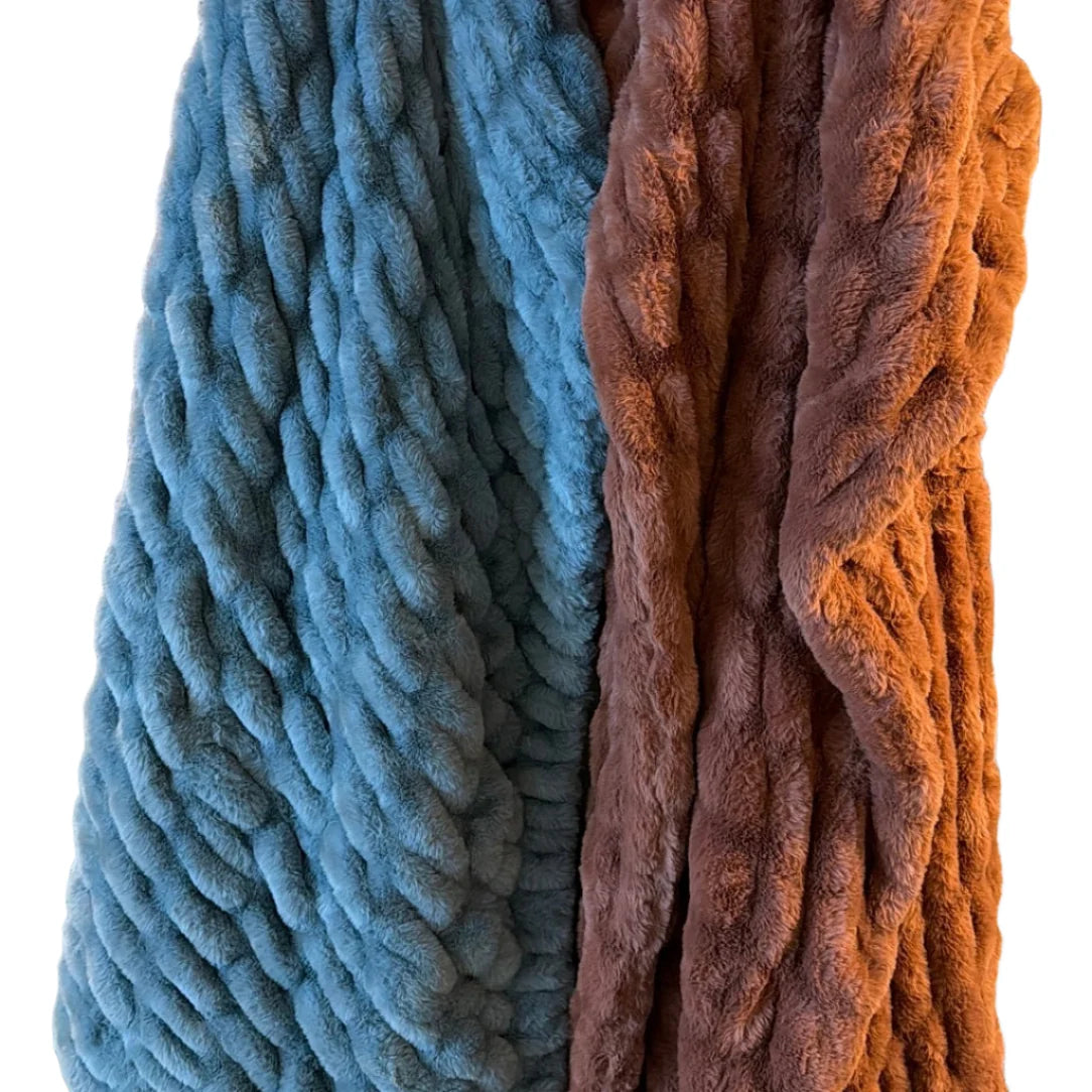 Ruched Rabbit Double-Sided Throw