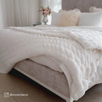 Ruched Rabbit Double-Sided Throw