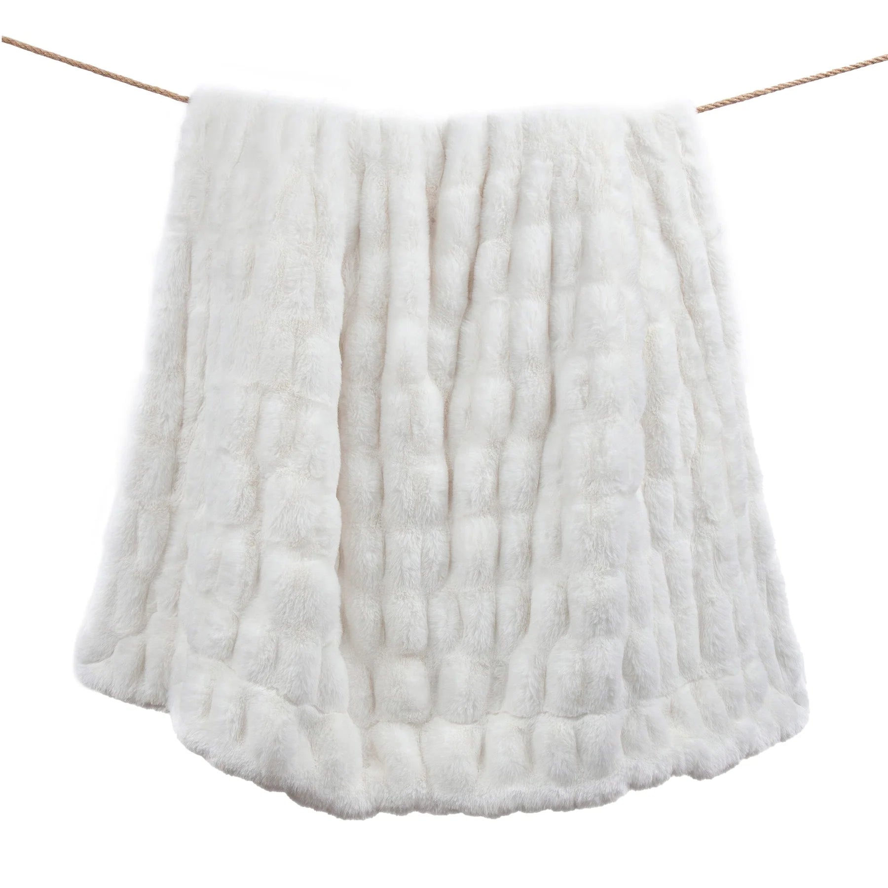 Ruched Rabbit Double-Sided Throw