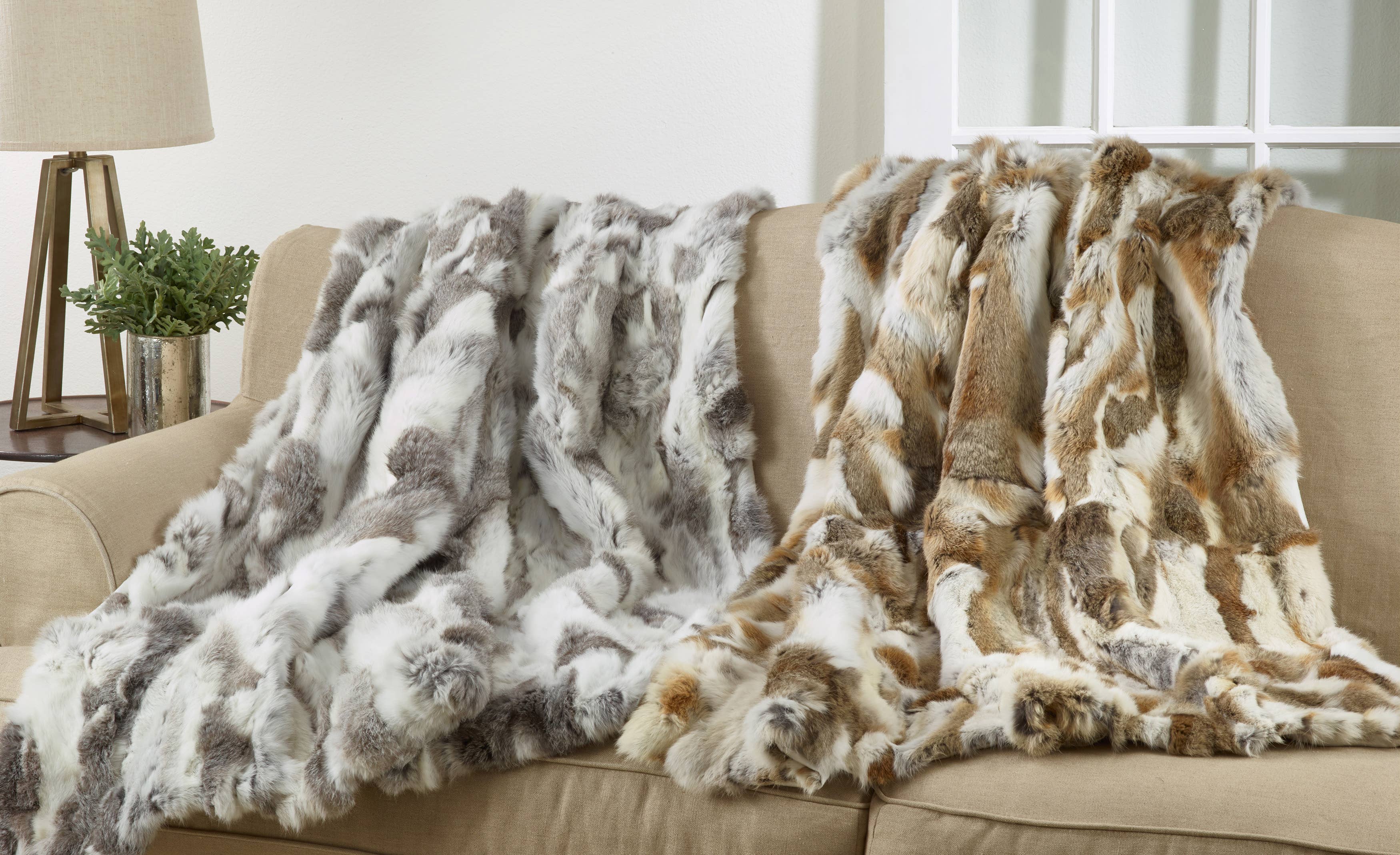 Rabbit Fur Throw 50 x 60