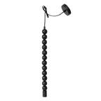 Mango Wood Ball Drop Pendant Lamp, 6' Cord, Black (Hardwire Only)