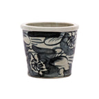 Black Silla Orchid Pot Twisted Flower