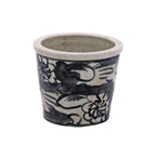 Black Silla Orchid Pot Twisted Flower