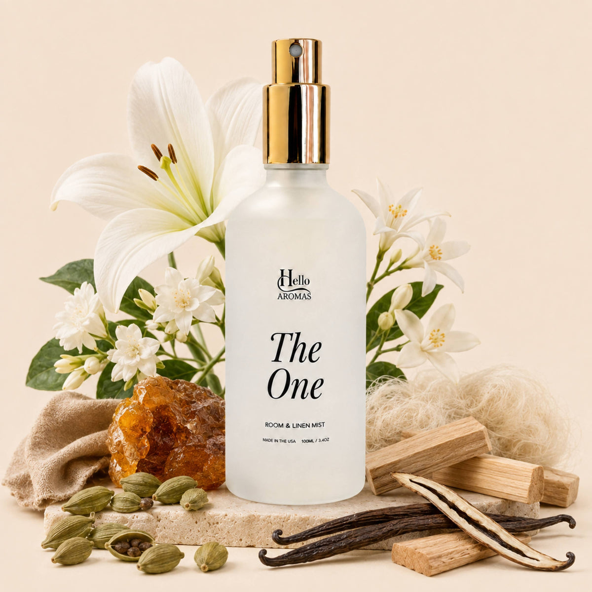 The One Room + Linen Spray 100ml Glass Bottle