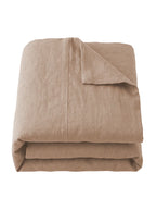 Camel Beige Signature Seam Linen Duvet Cover - Full Queen