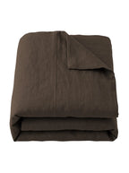 Cocoa Brown Signature Seam Linen Duvet Cover- King