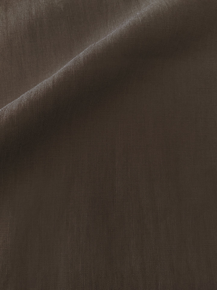 Cocoa Brown Signature Seam Linen Duvet Cover- King