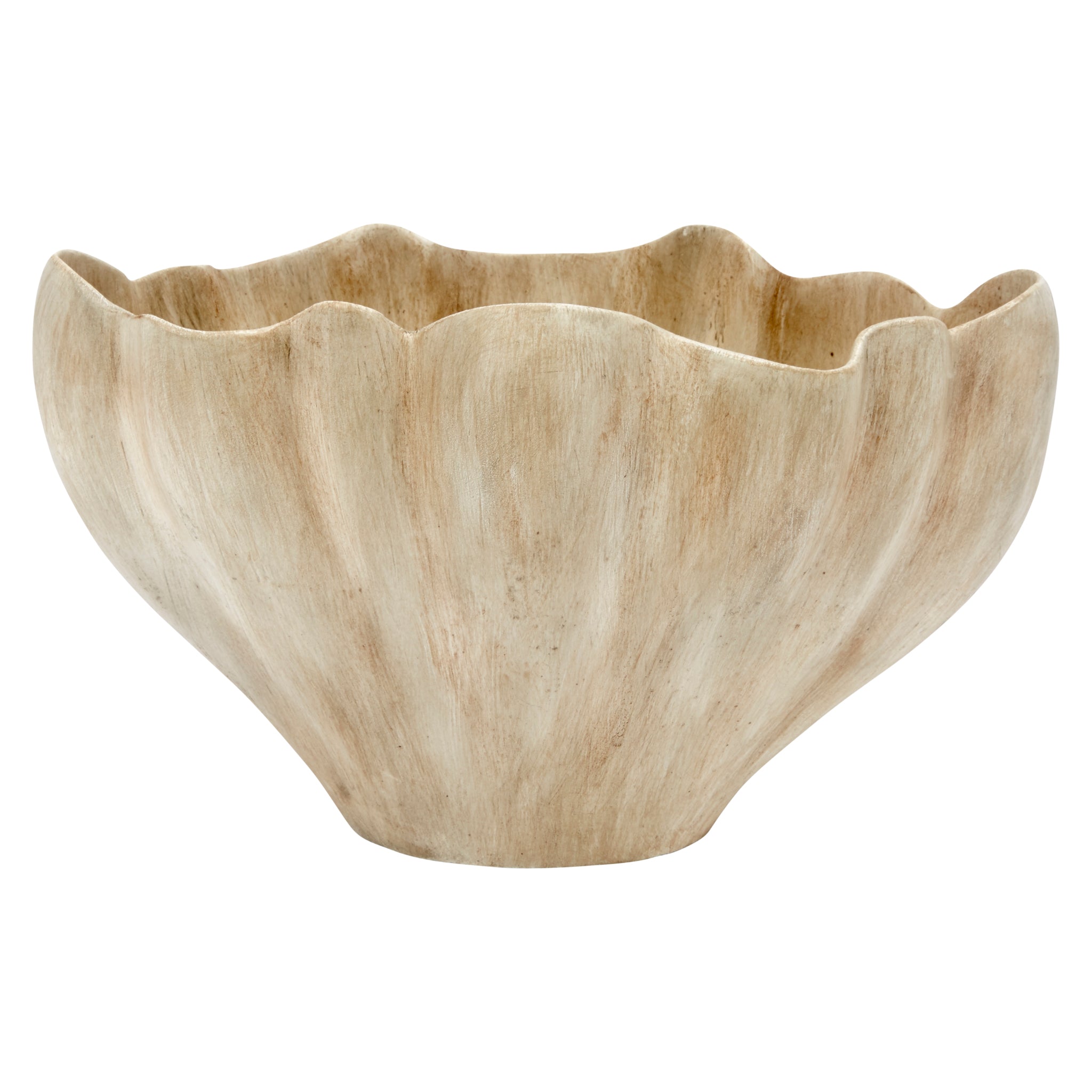 OVAL HARDING BOWL WITH BROWN WASH FINISH