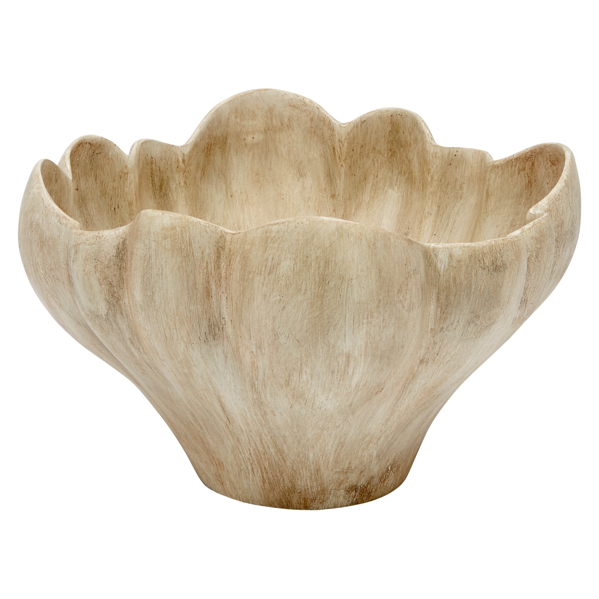 ROUND HARDING BOWL WITH BROWN WASH FINISH