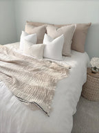 Crinkled Luxe Linen Stripe Throw