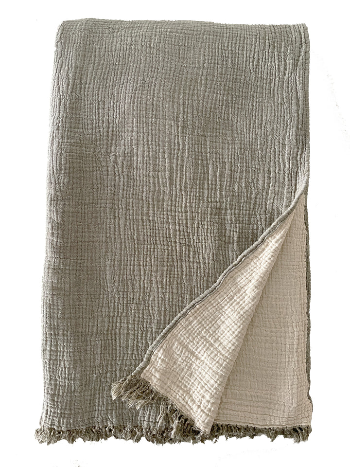 Olive Green Turkish Cotton Gauze Cuddle Blanket