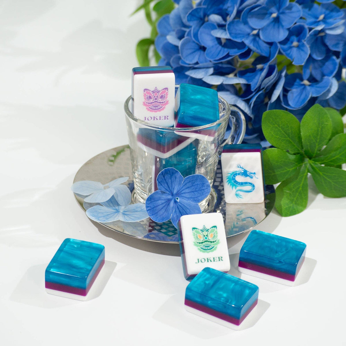 Garden Party Mahjong Set - Sapphire Blue 09-01