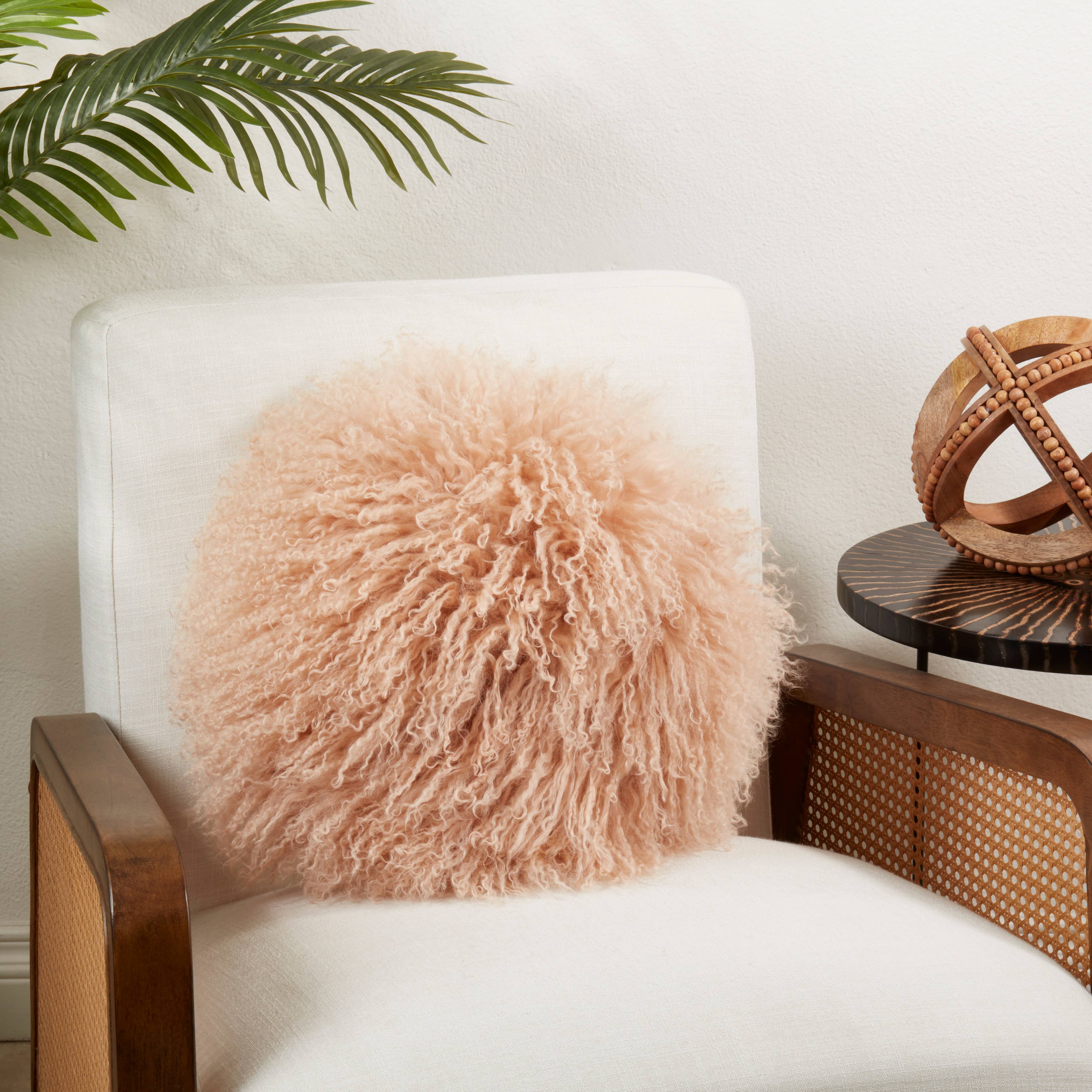 Mongolian Lamb Fur Pillow - Poly Filled