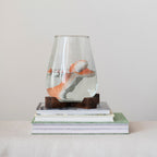 Stoneware Floating Fish, Orange Color & White, 2 Styles (Large)