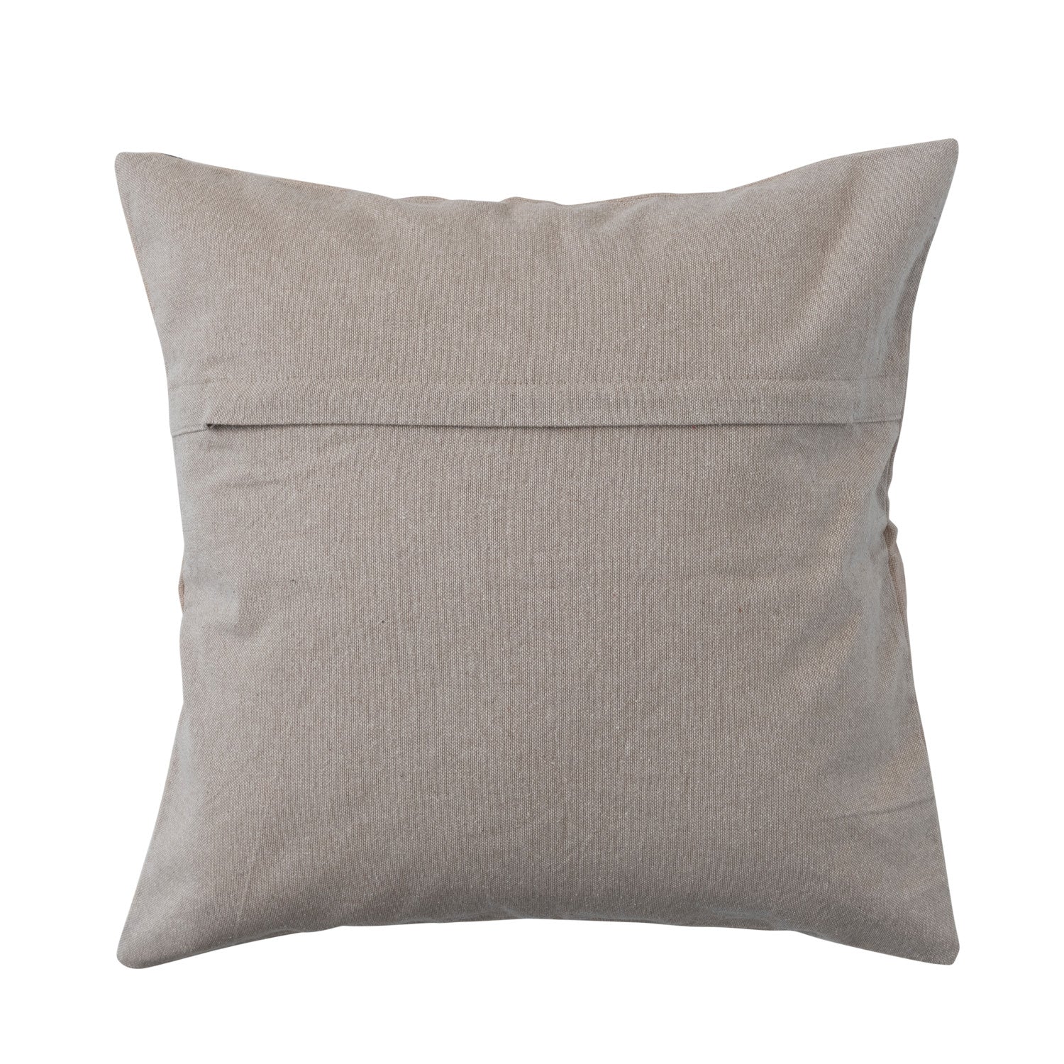 Cotton Slub Pillow w/ Suzani Embroidery & Chambray Back