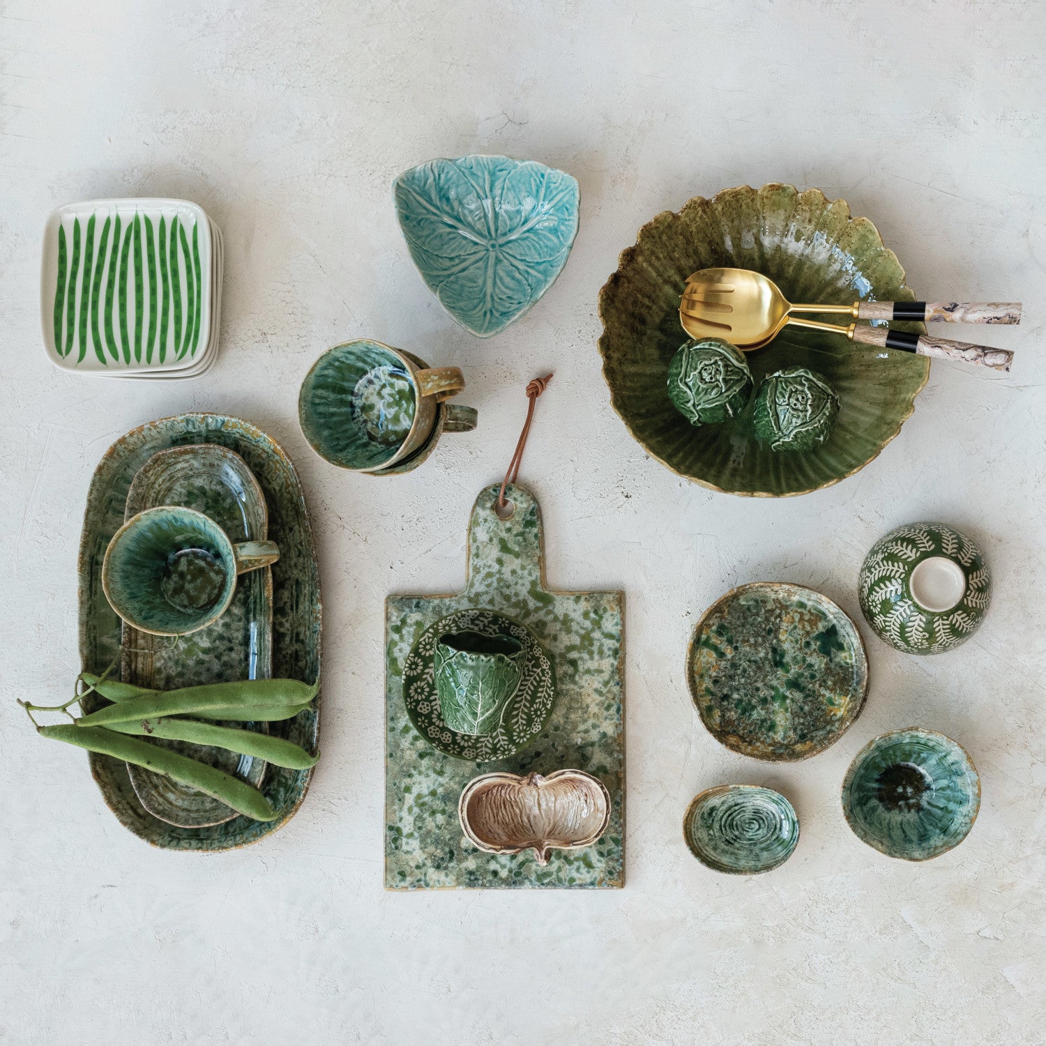 Stoneware Plate, Reactive Crackle Glaze