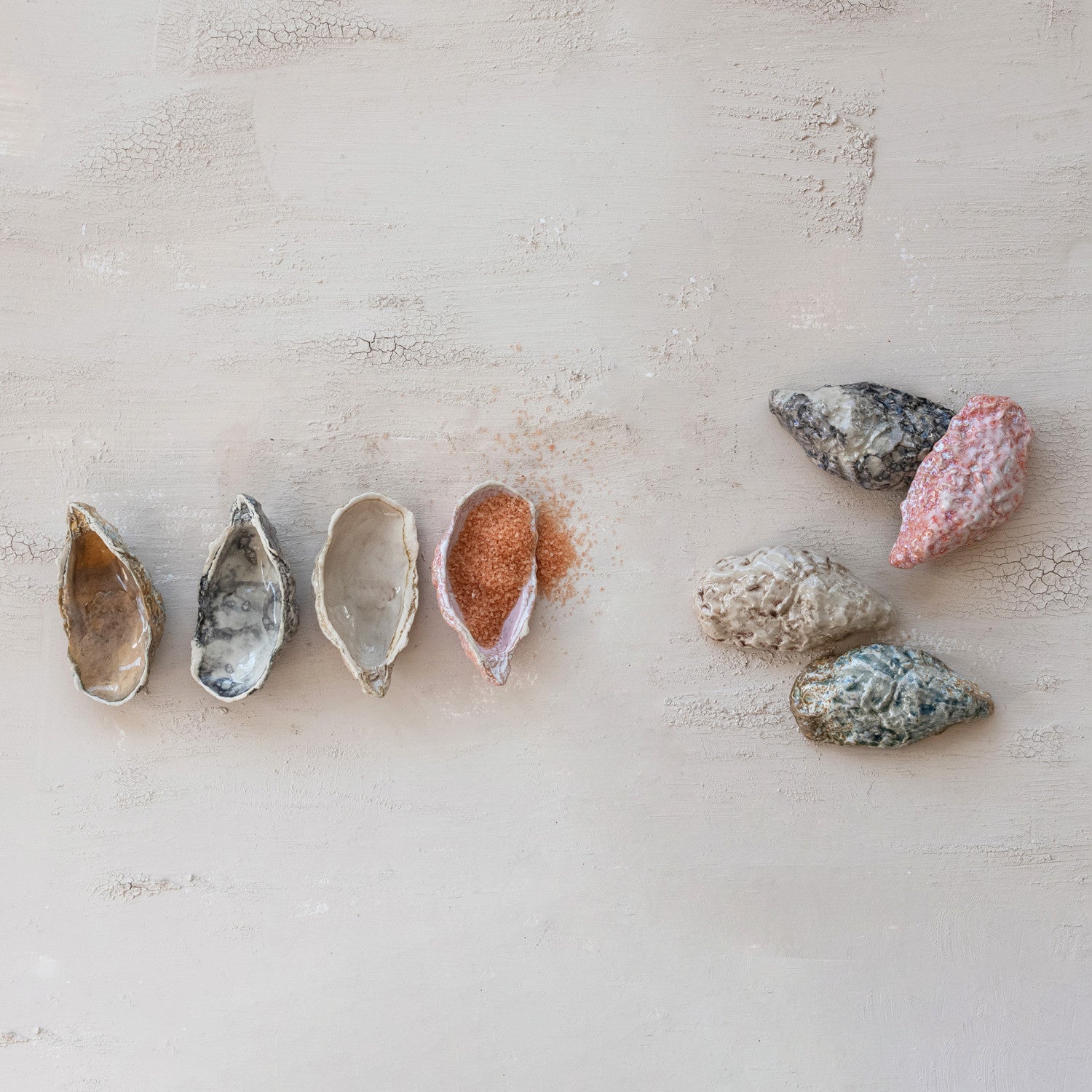 Stoneware Oyster Shell Shaped Dish, 4 Colors
