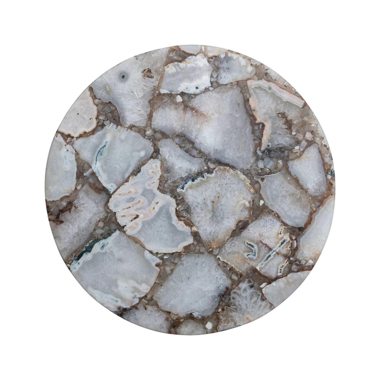 Agate Lazy Susan w/ Mango Wood Base, Natural