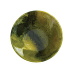 Marbled Resin Footed Bowl with Gold Finish Metal Wrap, Green