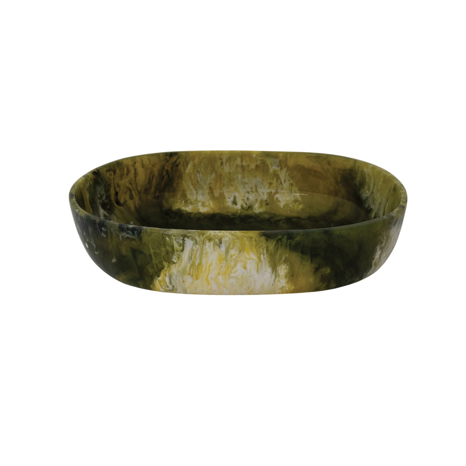 Marbled Resin Bowl, Green