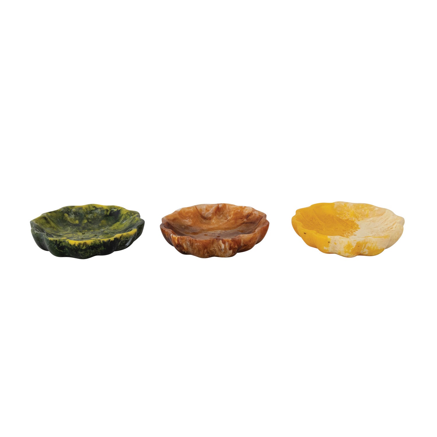 Marbled Resin Flower Shaped Soap Dish, 3 Colors