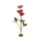 Paper Flowers with Stand, Green & Burgundy (1 Branch)