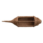 Hand-Woven Rattan & Wire Fish Shaped Container with Handle