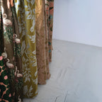 50"W x 96"H Cotton Velvet Embroidered Curtain Panel Pair (White Birds)