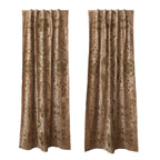50"W x 96"H Cotton Velvet Embroidered Curtain Panel Pair (Yellow Green Flowers)