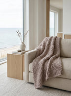 Oversized Plush Chenille Sweater Throw-Dusk Taupe