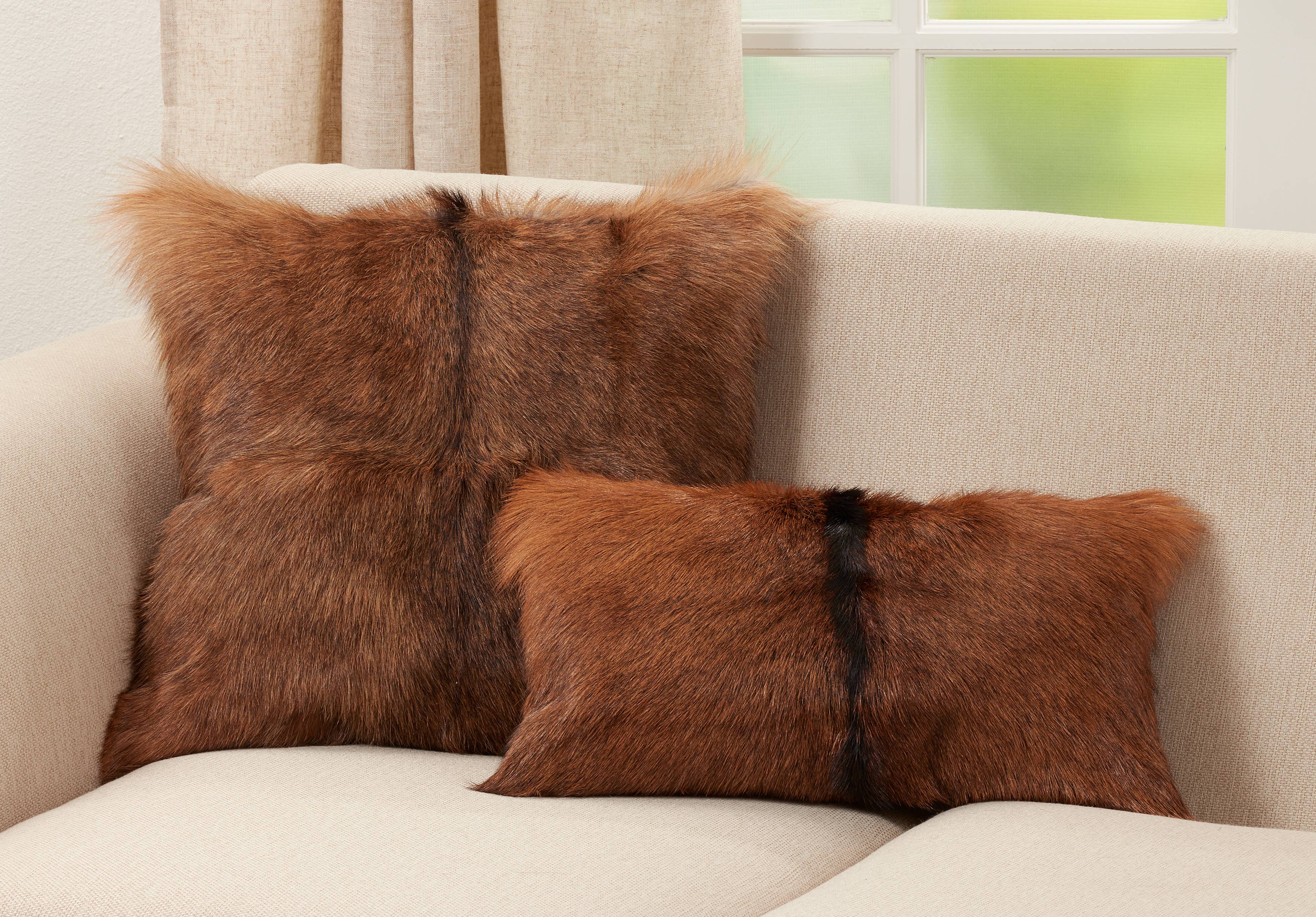 Goat Fur Pillow - Poly Filled