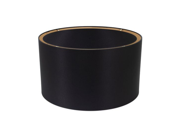 15x15x10"H Black Drum Shade in Black Linen