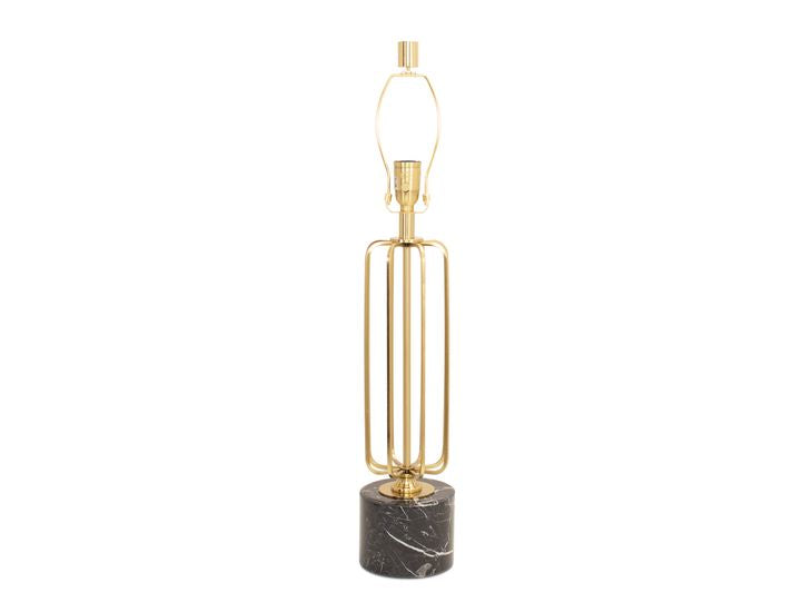 Pierce Table Lamp Base - Black Marble w/ shade