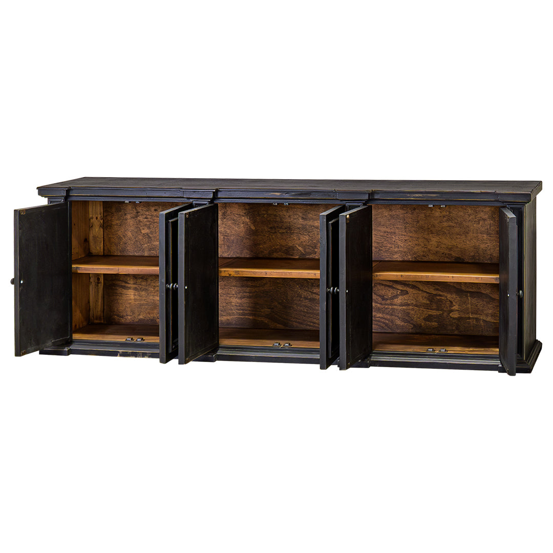 Eagleton Hutch (Top) Sanded Black Caramel Interior