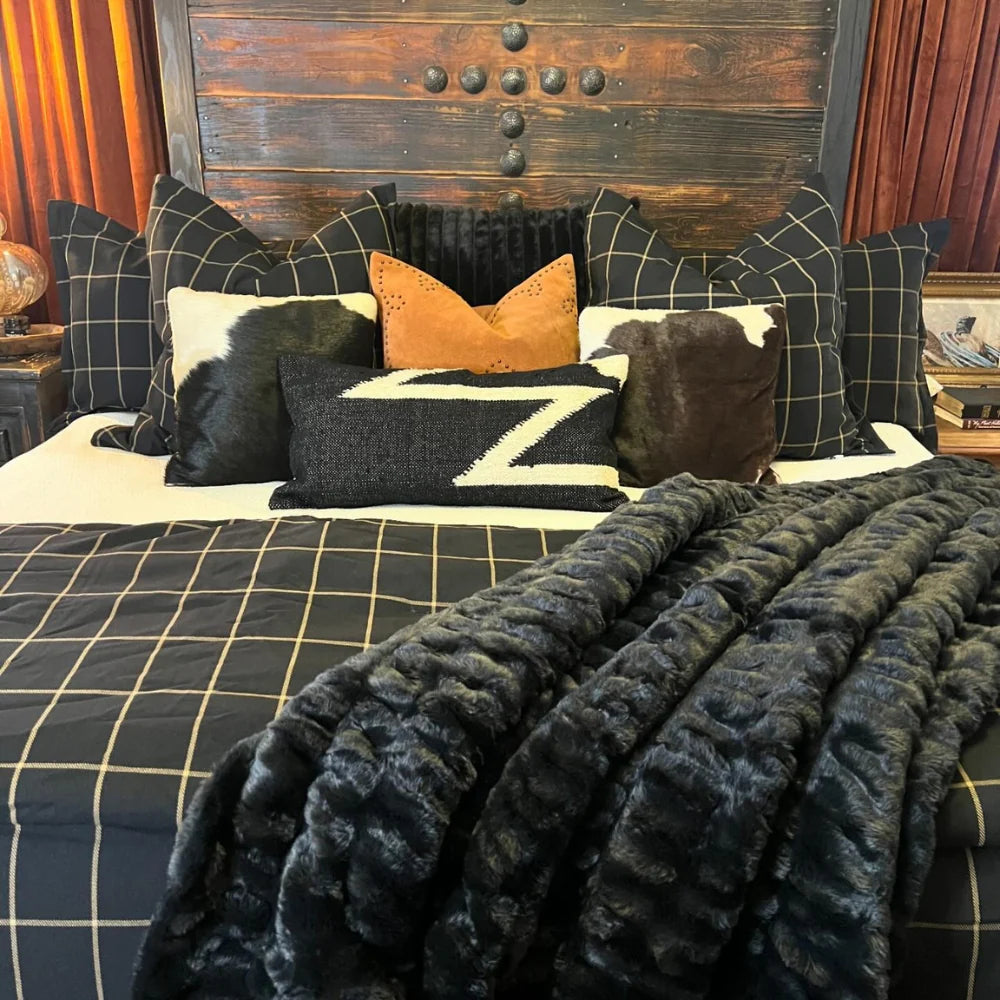 Ruched Rabbit Double-Sided Throw