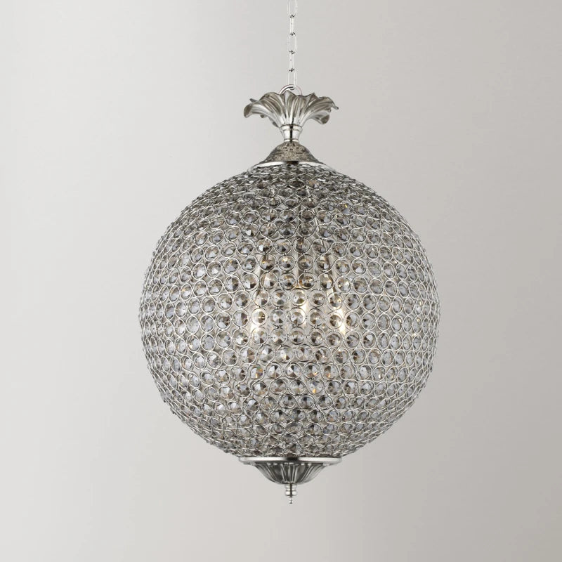 Honore Smoked Glass Bead Globe Pendant