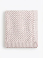 Pale Pink Cable Knit Bamboo Throw