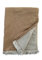 Reversible Linen Fringe Throw and Bed Blanket