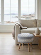 Seaside Stripe Oversized Handwoven Stool