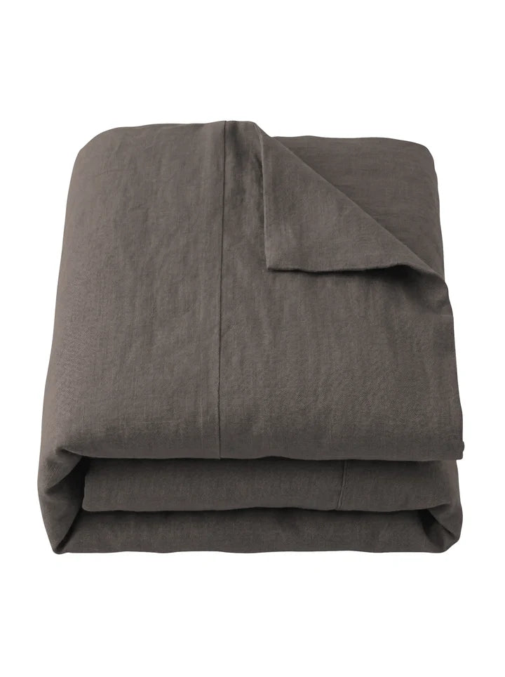 Taupe Signature Seam Linen Duvet Cover- King